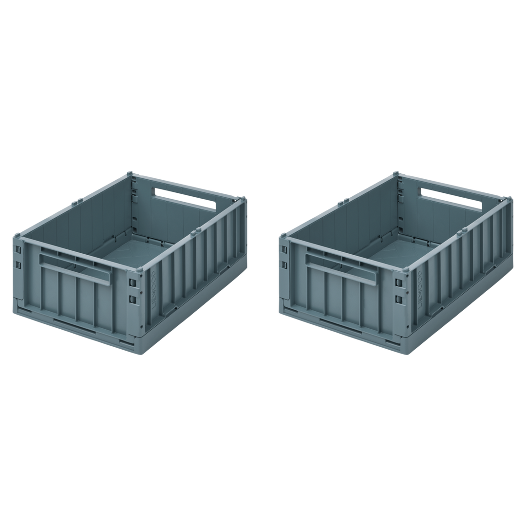 Liewood - Weston Storage Box - Whale Blue - Medium (2 Pack)