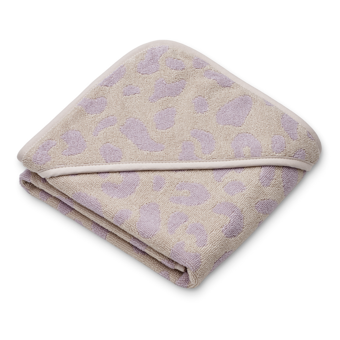 Liewood - Alba Yarn Dyed Hooded Baby Towel - Leo / Misty Lilac
