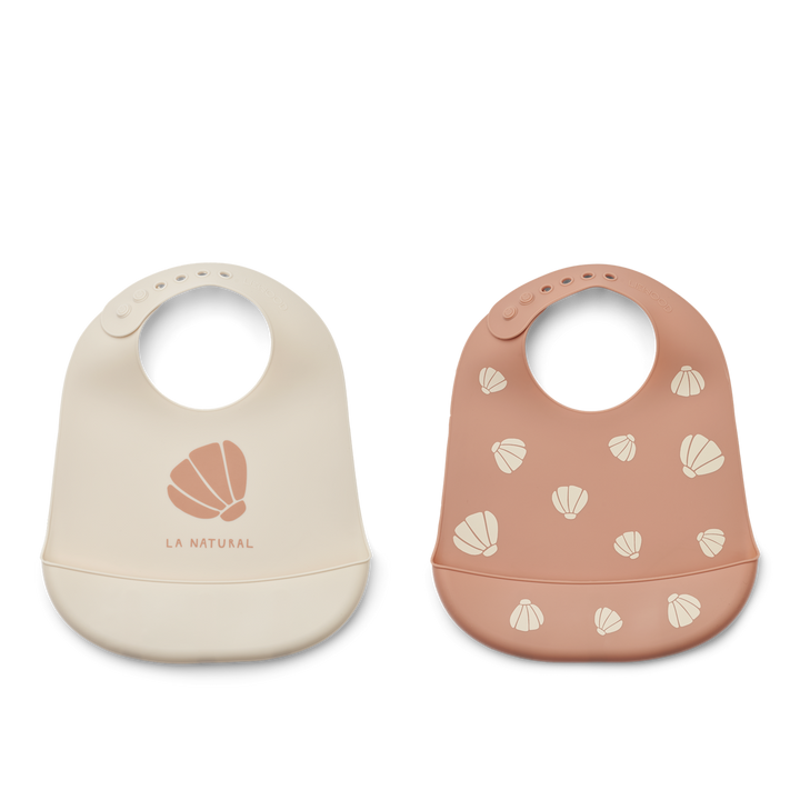 Liewood - Tilda Silicone Bib - Shell / Pale Tuscany (2 Pack)