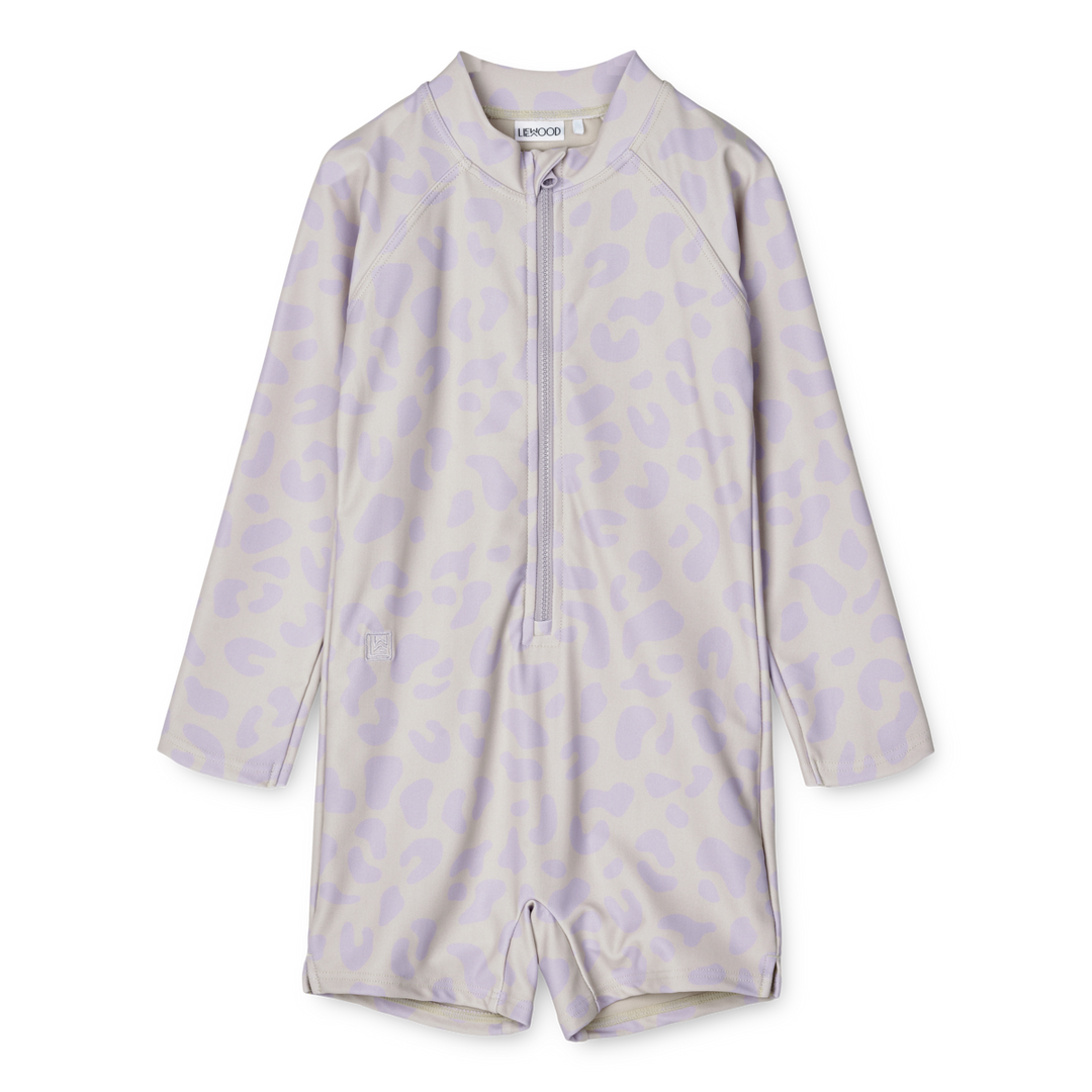 Liewood - Max Printed Longsleeve Swim Jumpsuit - Leo / Misty Lilac