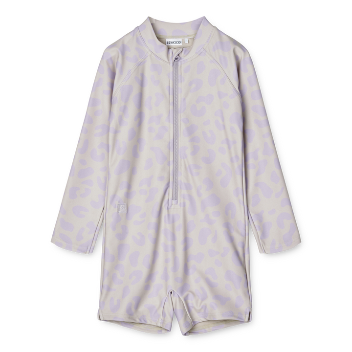 Liewood - Max Printed Longsleeve Swim Jumpsuit - Leo / Misty Lilac