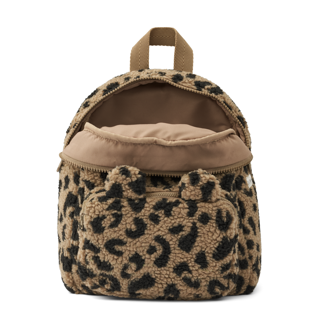 Liewood - Allan Pile Backpack with Ears - Leopard Oat / Black Panther