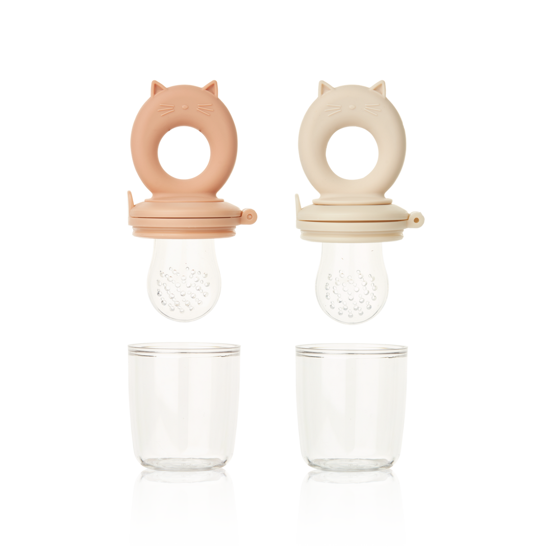 Liewood - Miranda Food Feeder - Cat Tuscany Rose / Apple Blossom (2 Pack)