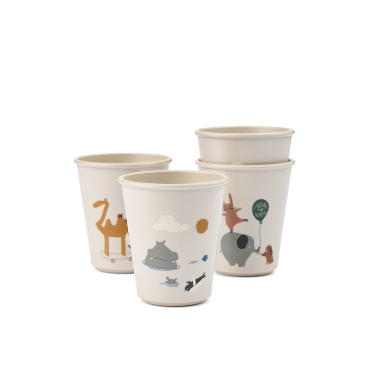 Liewood - Lana Cup -Around The World / Sandy (4 Pack)
