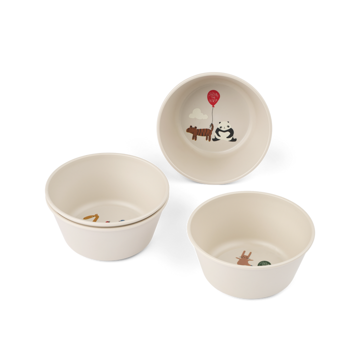 Liewood - Cees Bowl - Around The World / Sandy (4 Pack)