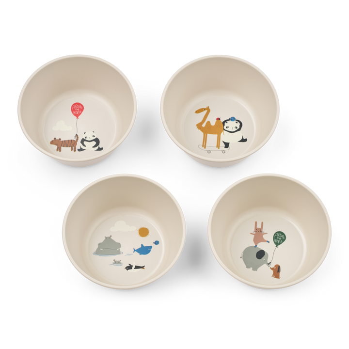 Liewood - Cees Bowl - Around The World / Sandy (4 Pack)