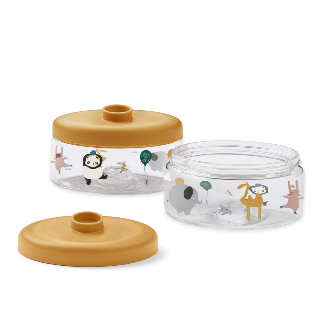 Liewood - Dominique Baby Food Tritan Boxes 500ml -Around The World / Sandy - Mabel & Fox