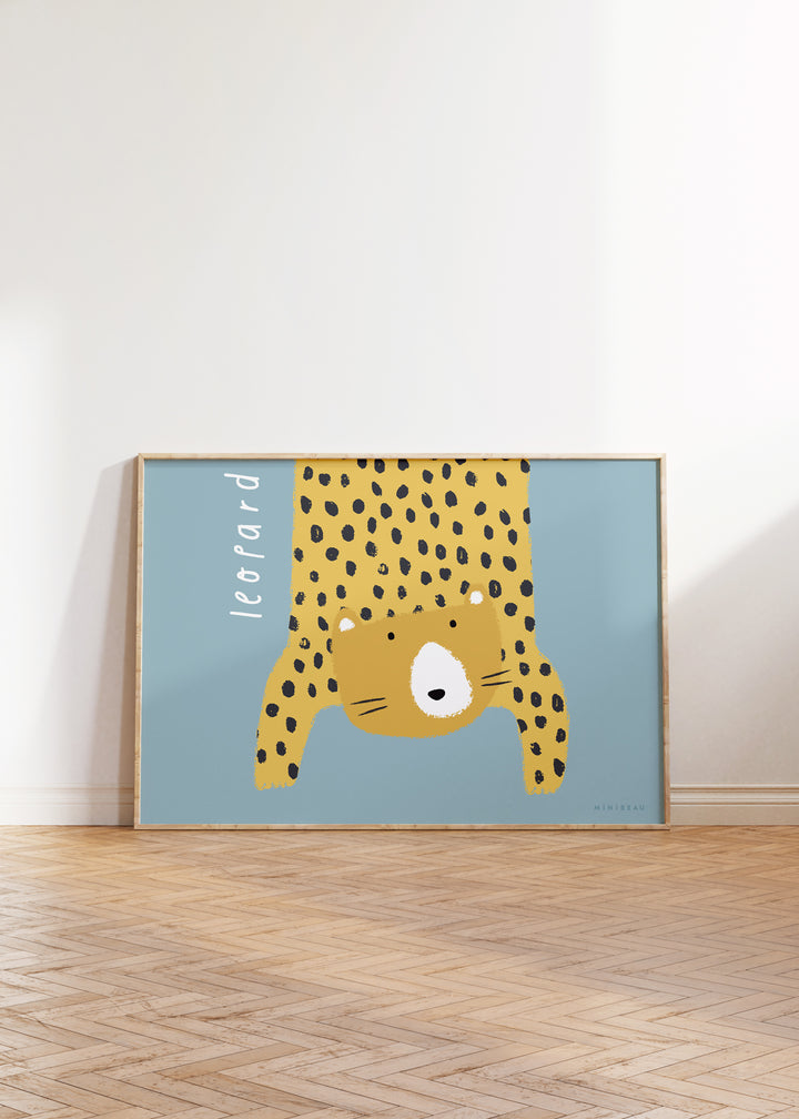 Minibeau - Art Print - Leopard - Blue