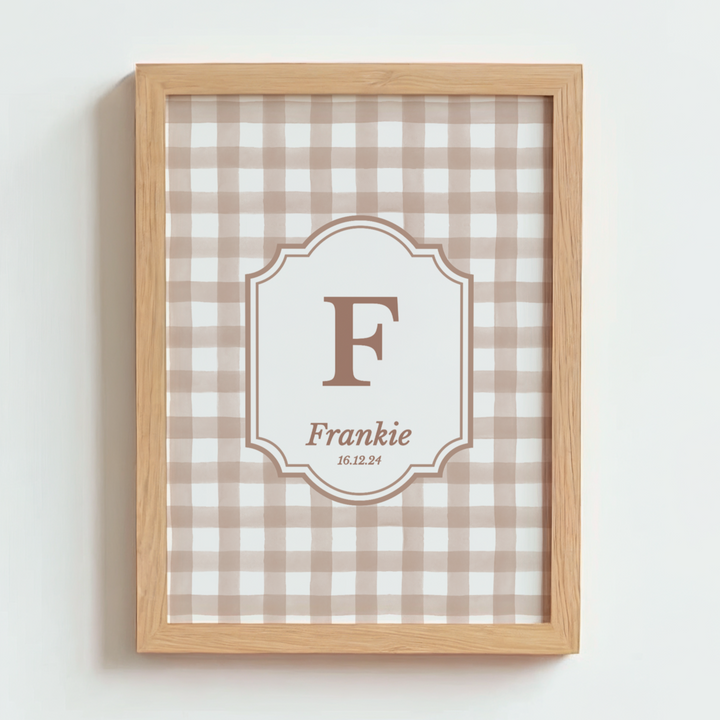 Mabel & Fox - Personalised Art Print - Blush Gingham