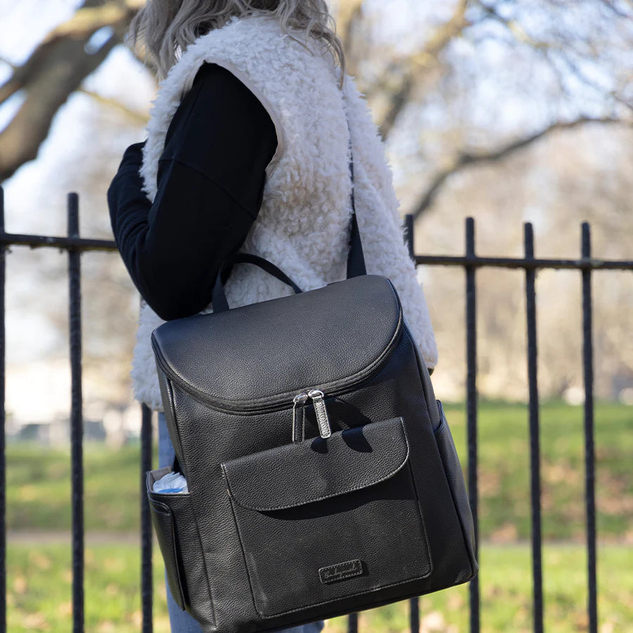 Babymel - Lennox Vegan Leather Convertible Backpack - Black