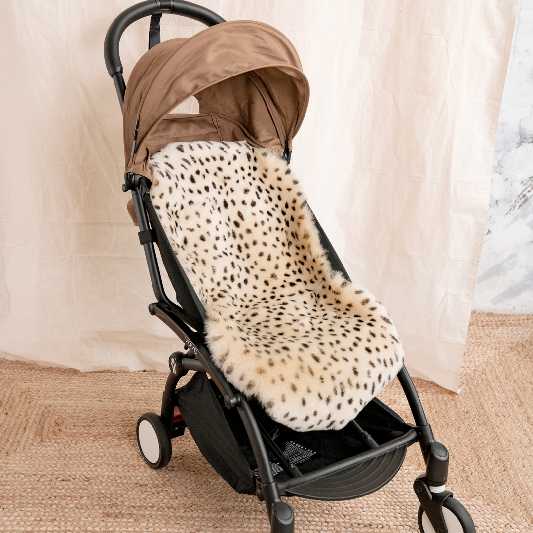 Baa Baby - Sheepskin Pram Liner - Leopard