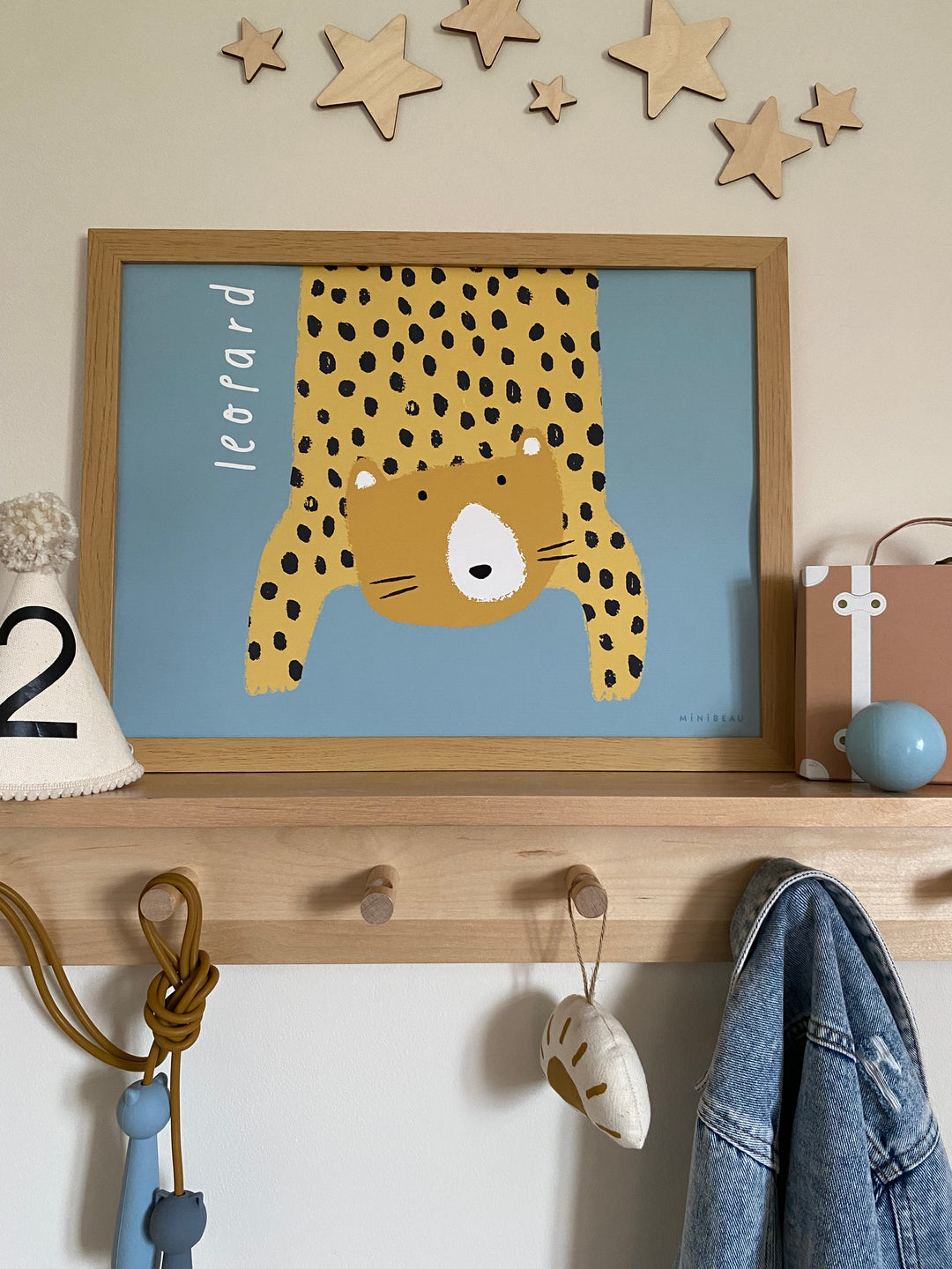 Minibeau - Art Print - Leopard - Blue