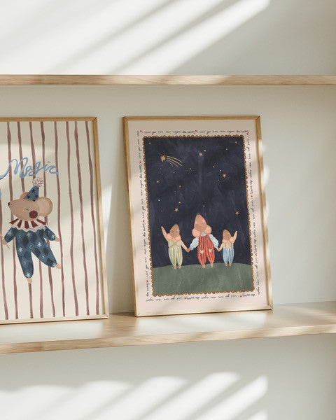 Lion & The Pear - Hand-Illustrated Print - I Need you Three Mice