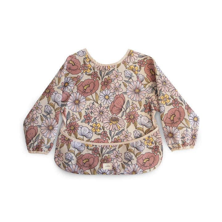 Mushie - Long Sleeve Bib - Retro Flowers