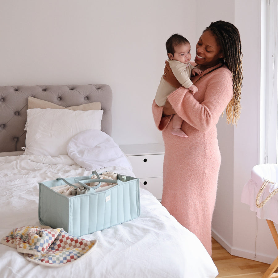 Mushie - Nappy Caddy - Roman Green - Mabel & Fox