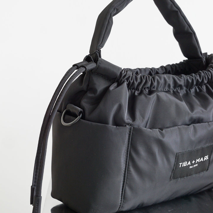 Mini Luna Drawstring Stroller Bag Black - Mabel & Fox