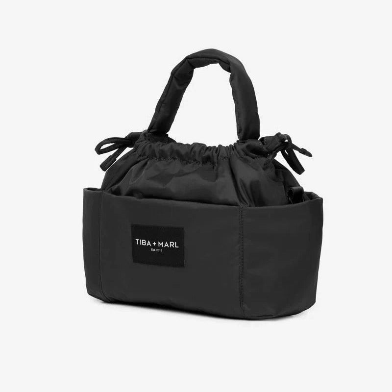 Mini Luna Drawstring Stroller Bag Black - Mabel & Fox