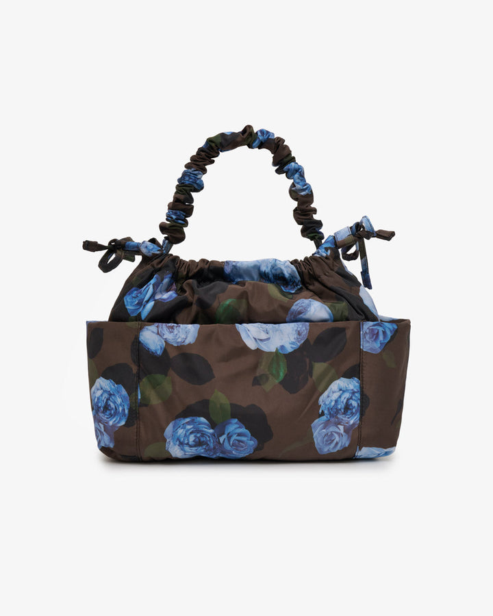 Tiba + Marl Mini Luna Drawstring Stroller Bag Brown Floral Print