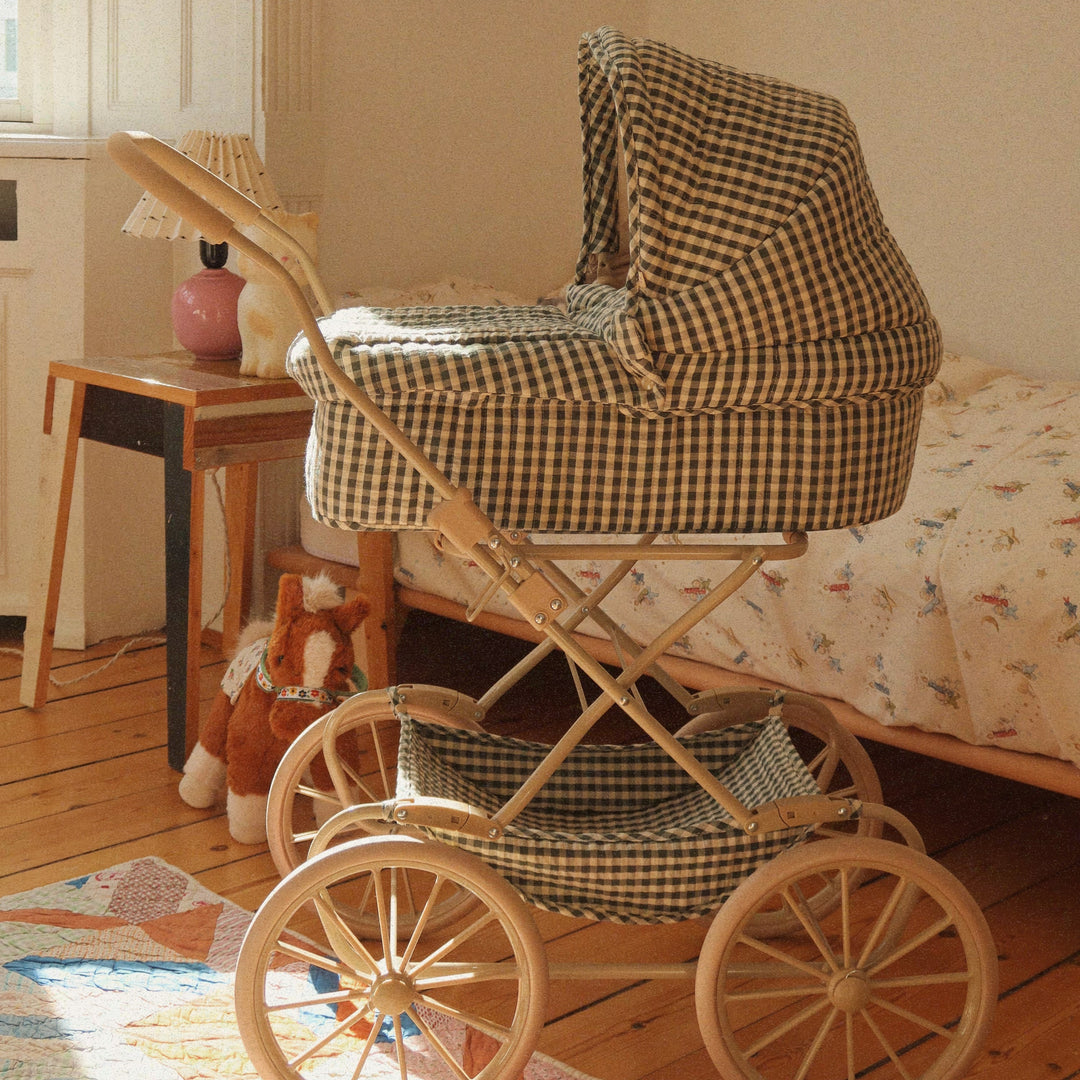 Konges Slojd - Cheeky Doll Pram - Smoke Pine Check - Mabel & Fox