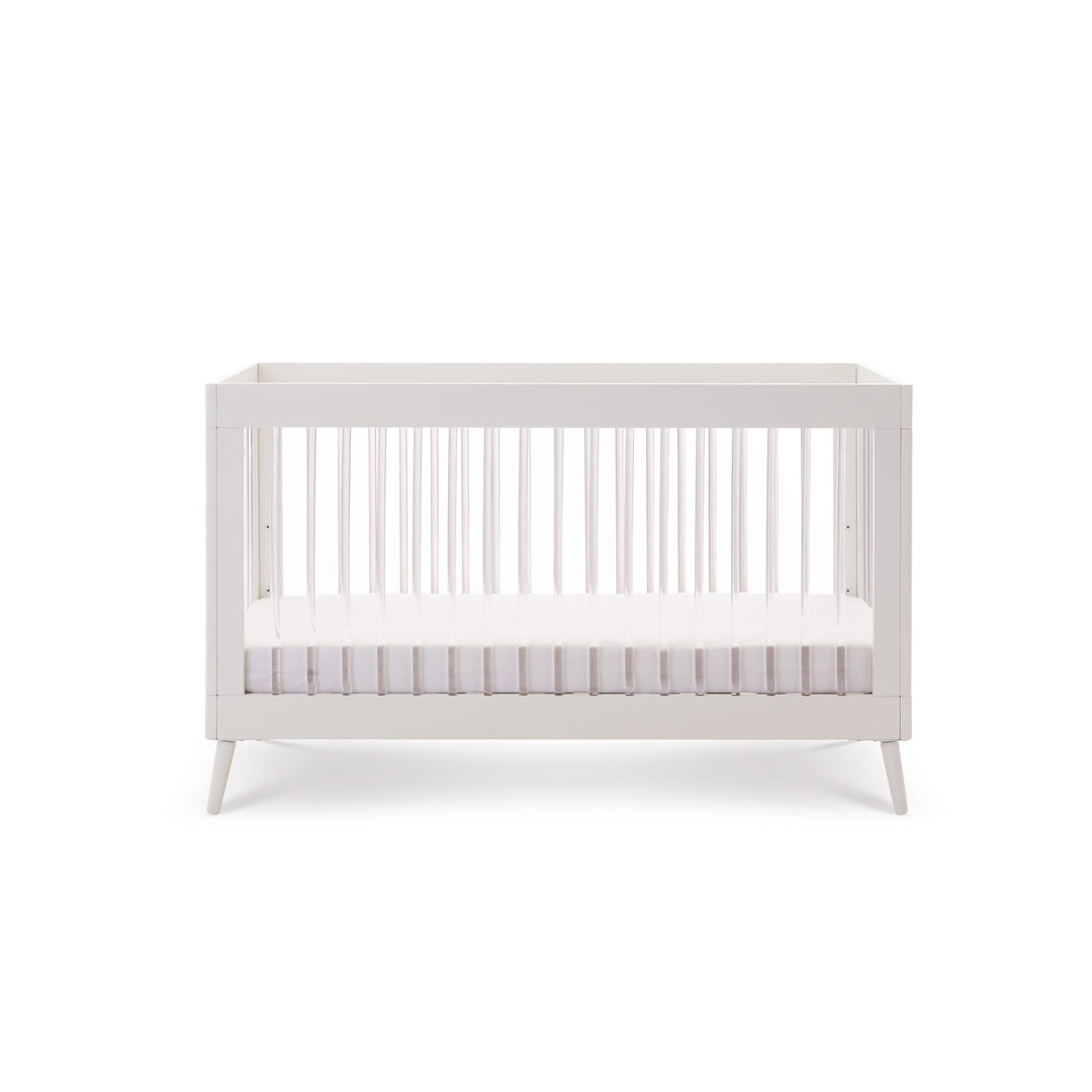 OBaby - Maya Cot Bed - White with Acrylic