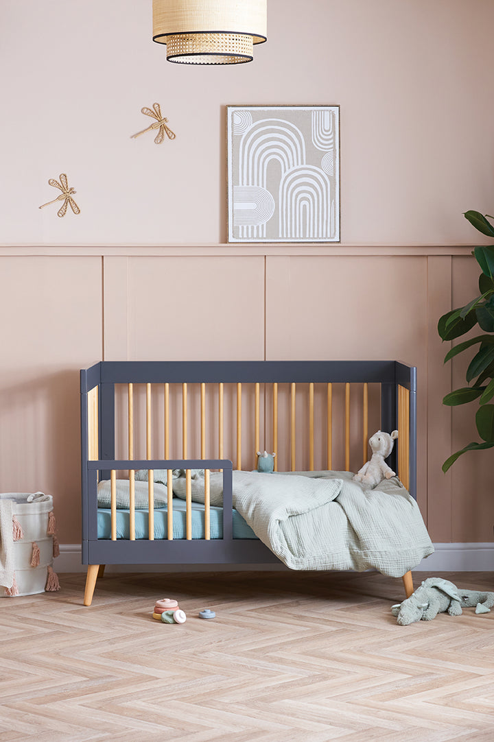 OBaby - Maya Mini Cot Bed - Slate with Natural