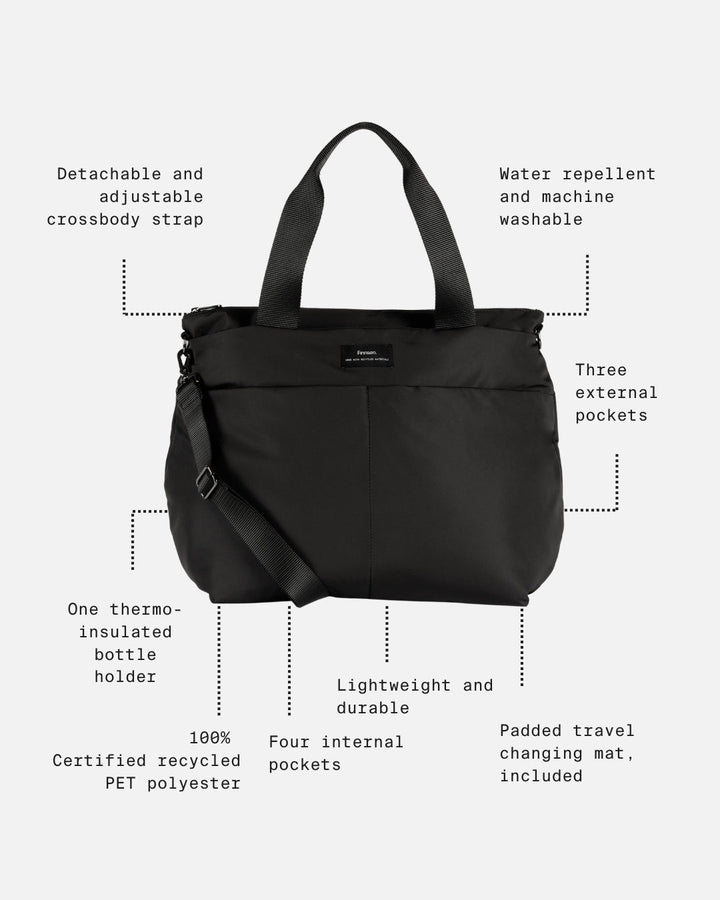 Finnson - SIGRID Eco Changing Bag with Changing Mat - Mocha - Mabel & Fox