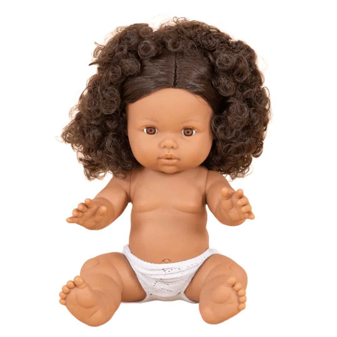 Mini Colettos - Zaara - Brown Curly Hair with Brown Eyes