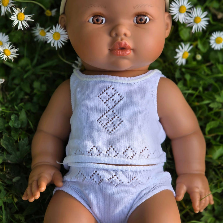 Mini Colettos - Paola Reina Doll Vest & Pants Set - White