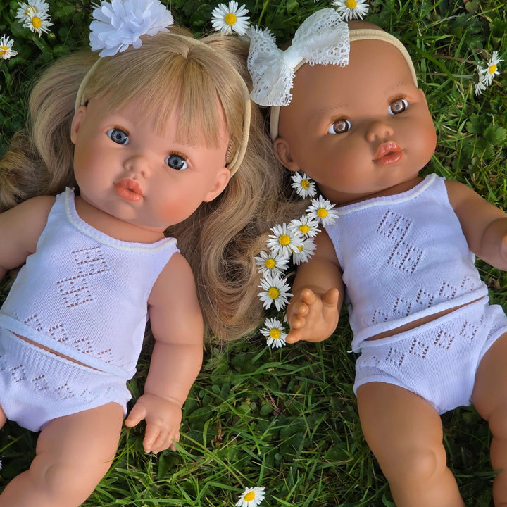 Mini Colettos - Paola Reina Doll Vest & Pants Set - White