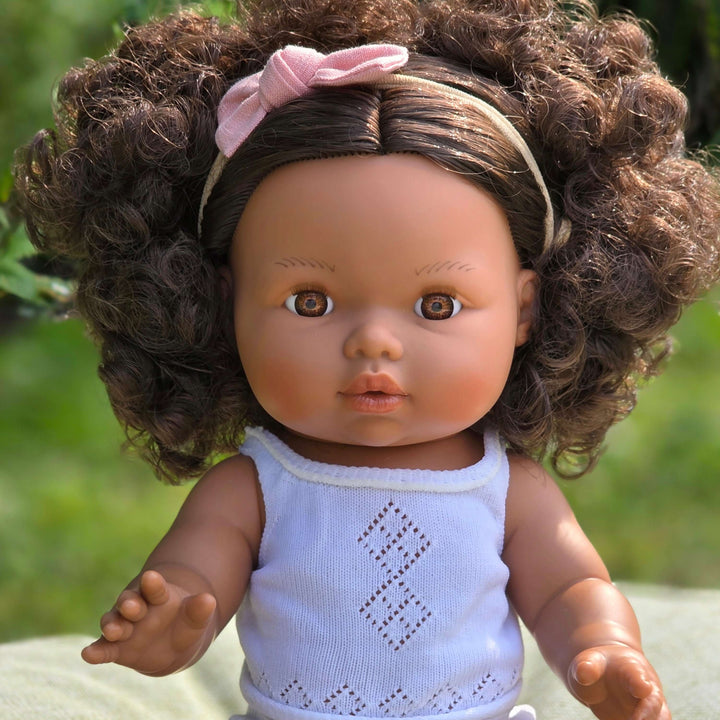 Mini Colettos - Zaara - Brown Curly Hair with Brown Eyes