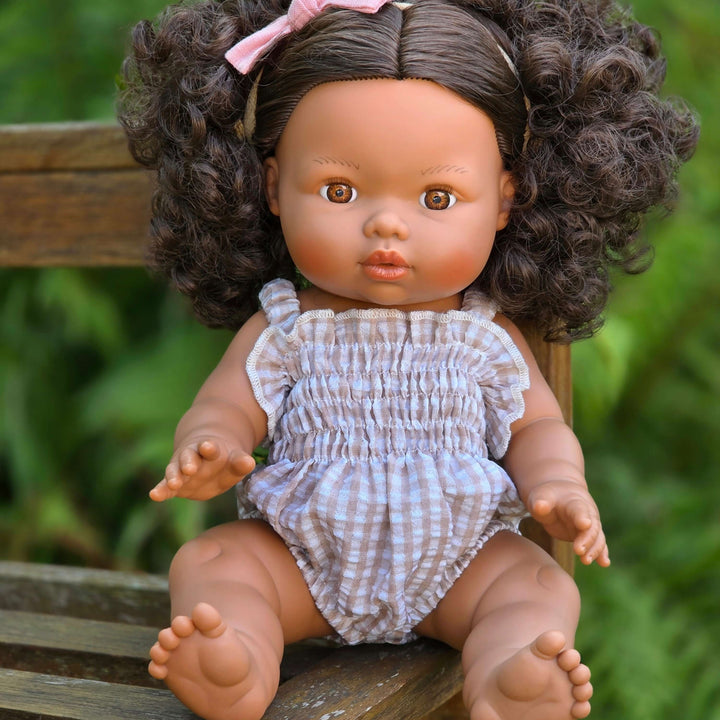 Mini Colettos - Zaara - Brown Curly Hair with Brown Eyes