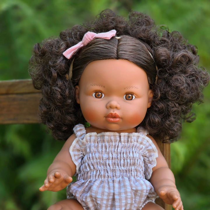 Mini Colettos - Zaara - Brown Curly Hair with Brown Eyes
