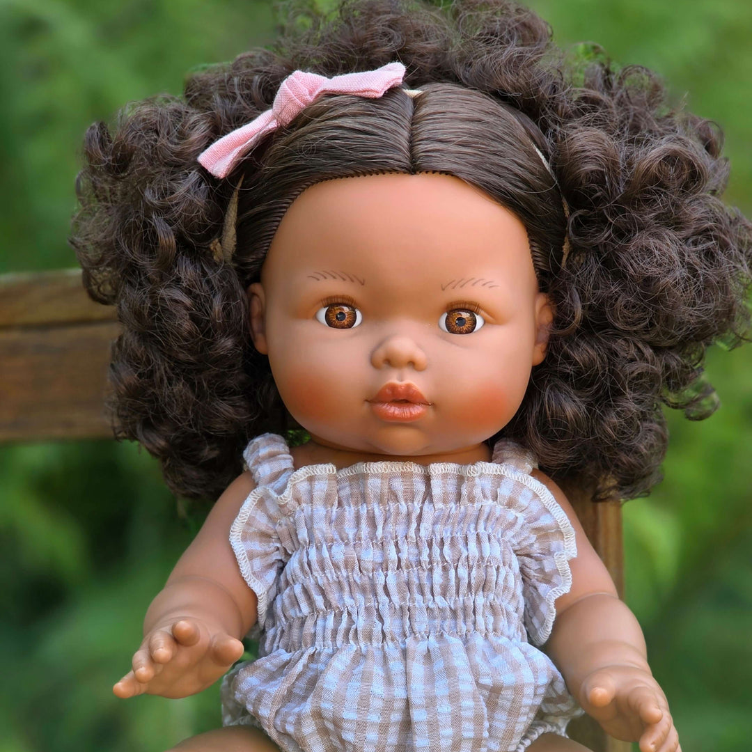 Mini Colettos - Zaara - Brown Curly Hair with Brown Eyes