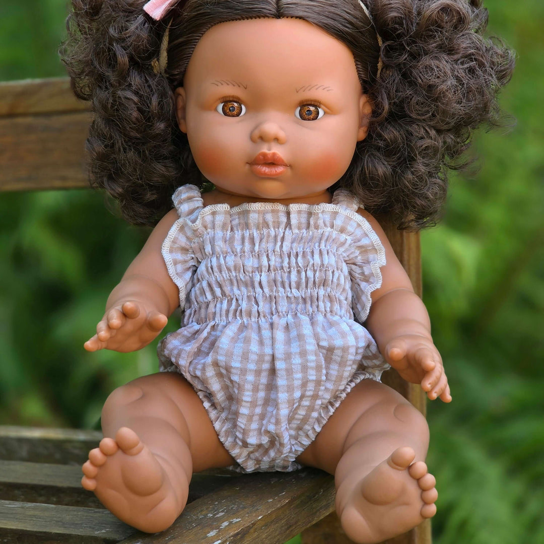 Mini Colettos - Zaara - Brown Curly Hair with Brown Eyes