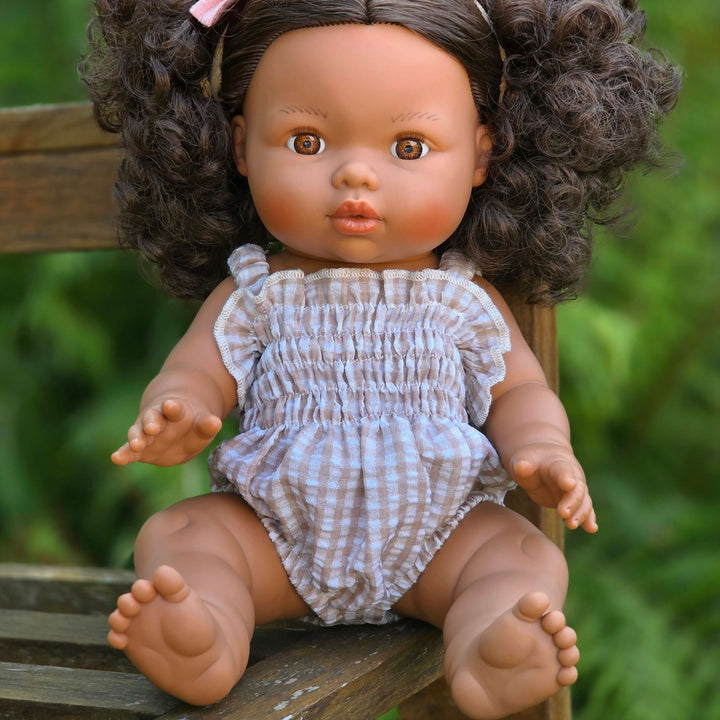 Mini Colettos - Zaara - Brown Curly Hair with Brown Eyes