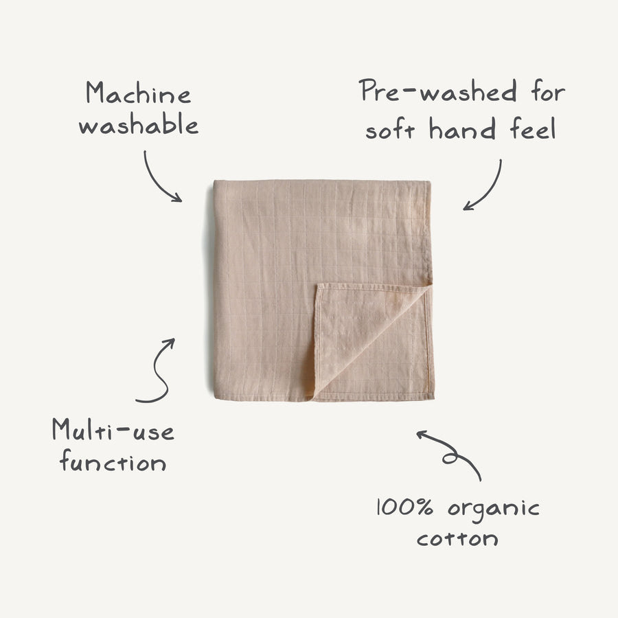 Mushie - Organic Swaddle - Natural