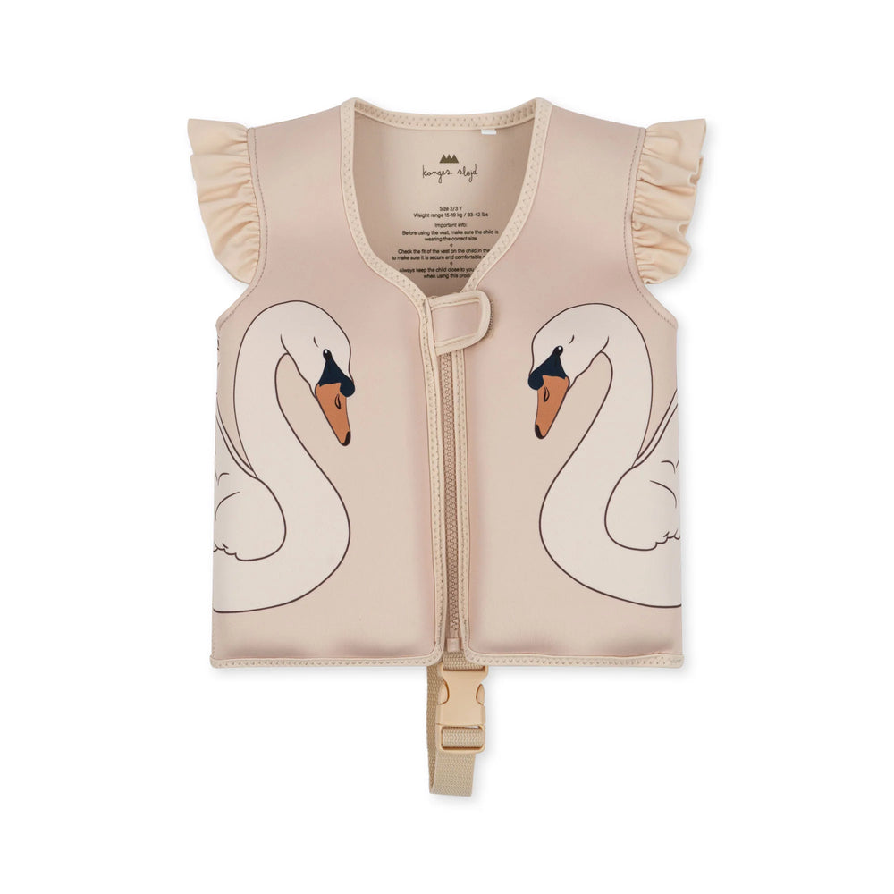 Konges Slojd - Neoprene Float Frill Vest - Swan - Mabel & Fox