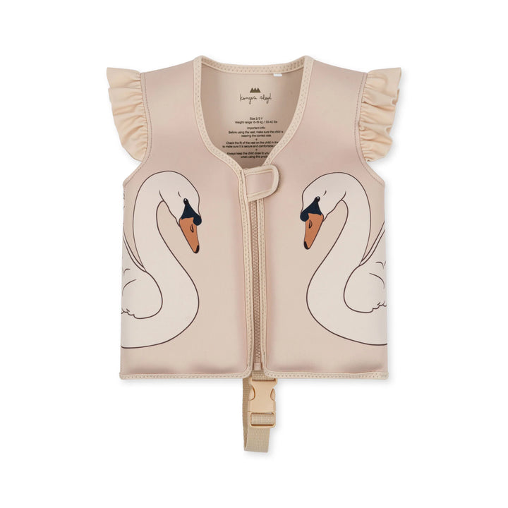 Konges Slojd - Neoprene Float Frill Vest - Swan - Mabel & Fox