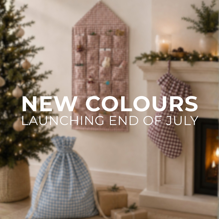 Mabel & Fox - Personalised Beige Gingham Advent Calendar - Embroidered - Mabel & Fox