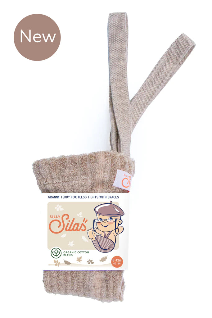 Silly Silas - Granny Footless Cotton Tights - Teddy Peanut Blend - Mabel & Fox