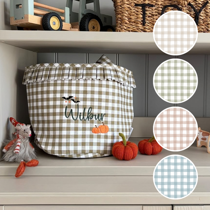 Mabel & Fox - Personalised Gingham Halloween Basket