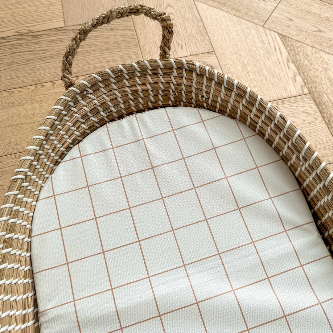 Mabel & Fox -  Basket Changing Mat - Mustard Grid