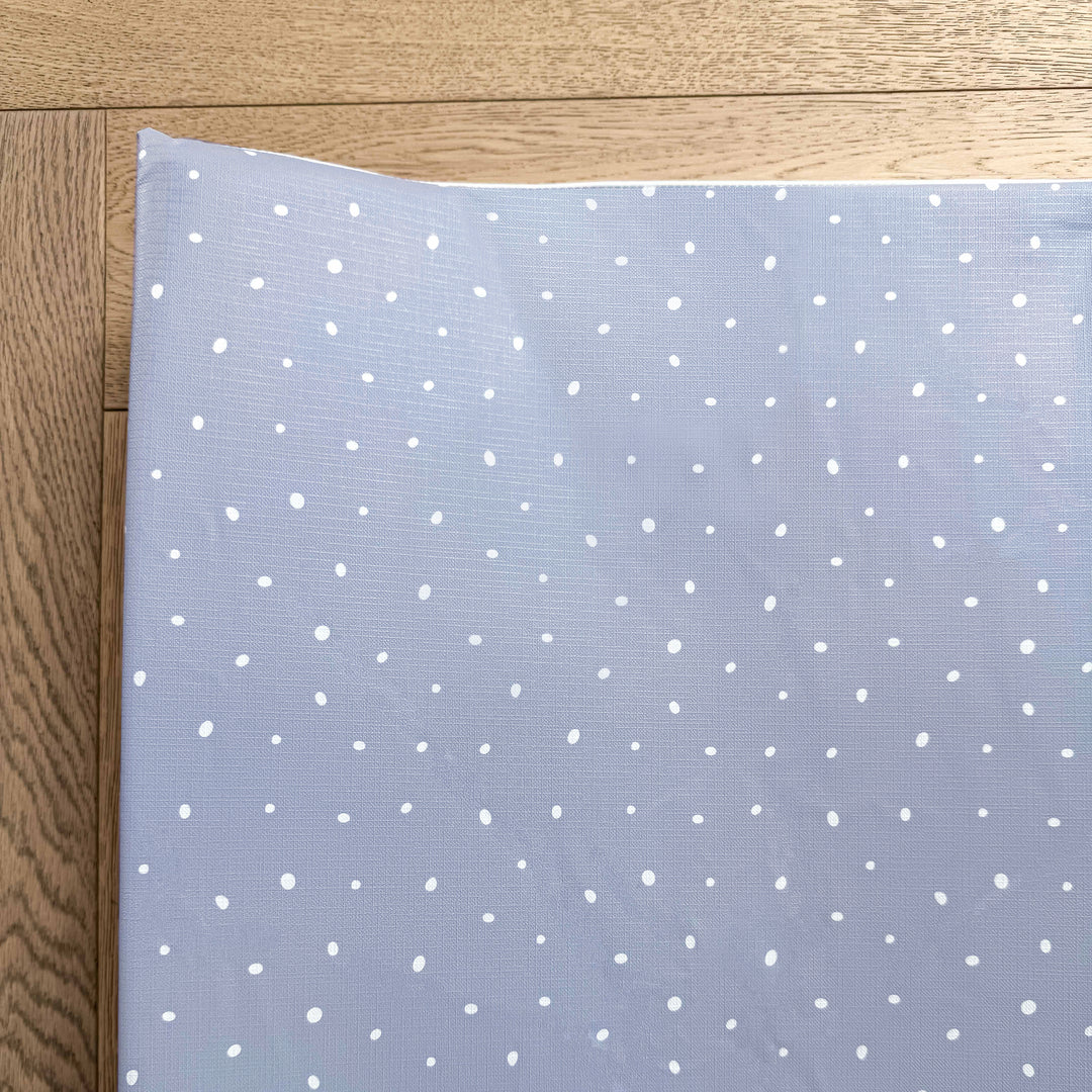 Mabel & Fox - Wedge Baby Changing Mat - Cornflower Blue Spotty