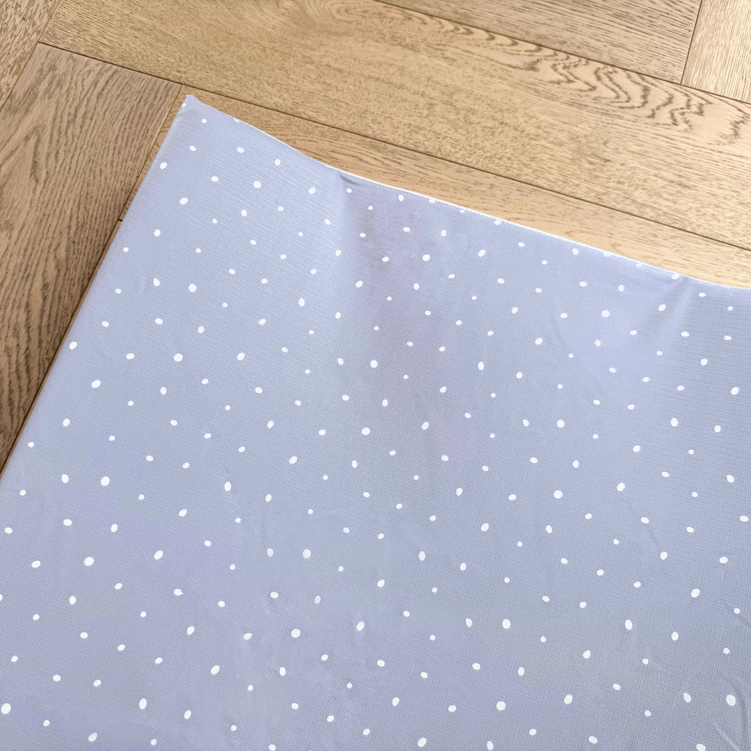 Mabel & Fox - Wedge Baby Changing Mat - Cornflower Blue Spotty