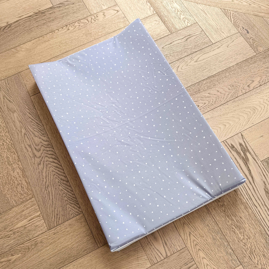 Mabel & Fox - Wedge Baby Changing Mat - Cornflower Blue Spotty