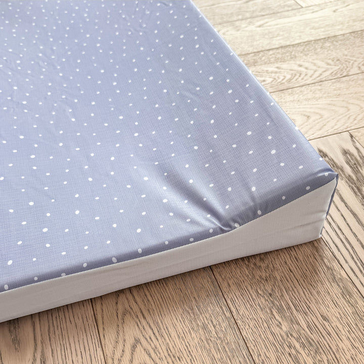 Mabel & Fox - Wedge Baby Changing Mat - Cornflower Blue Spotty