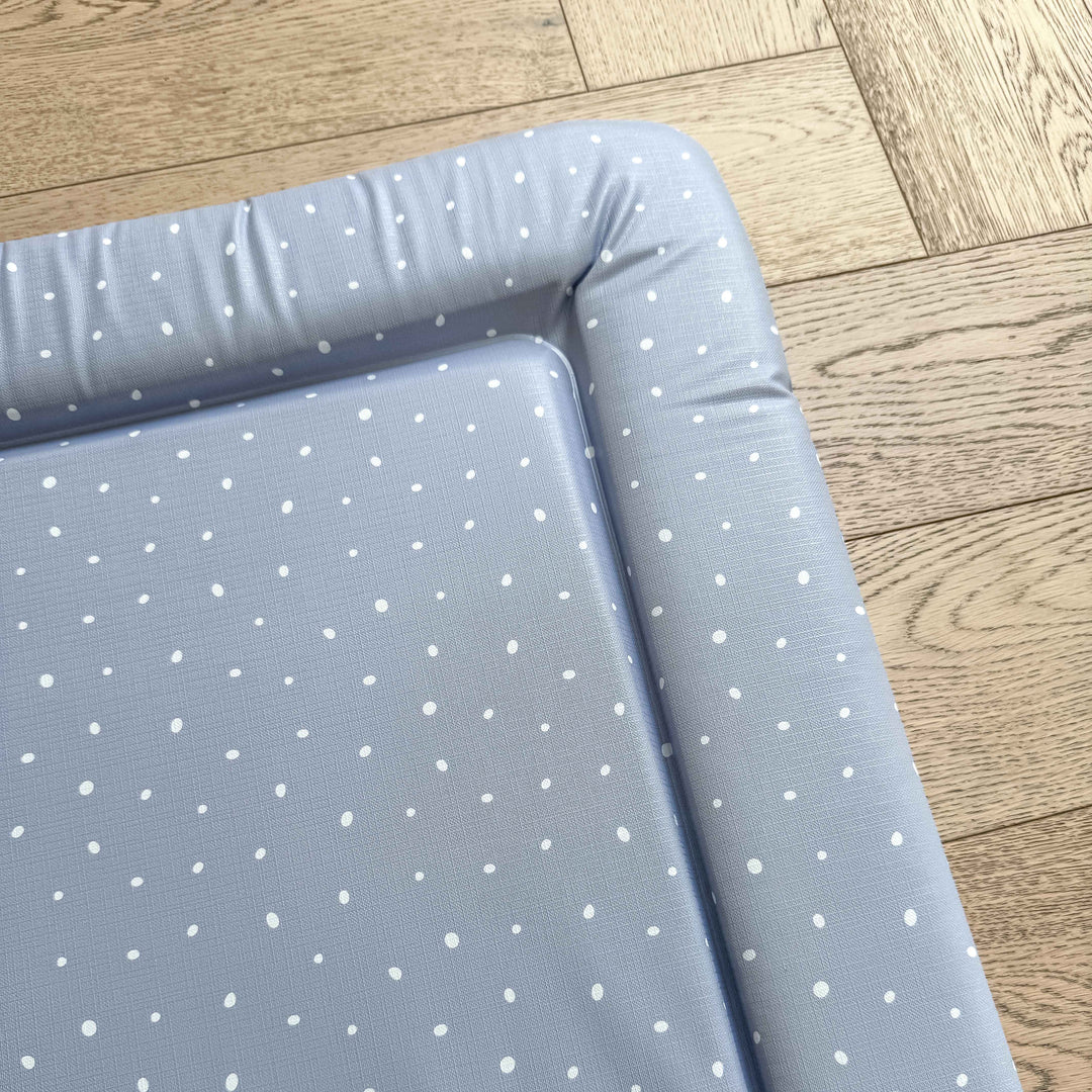 Mabel & Fox - Baby Changing Mat - Cornflower Blue Spotty