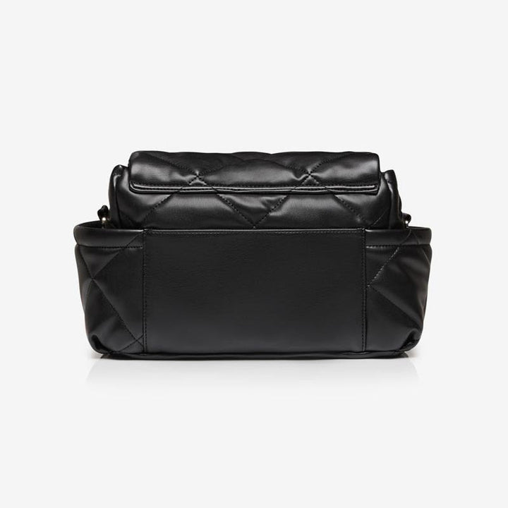 Nova Eco Compact Changing Bag Black Quilted Faux Leather - Mabel & Fox