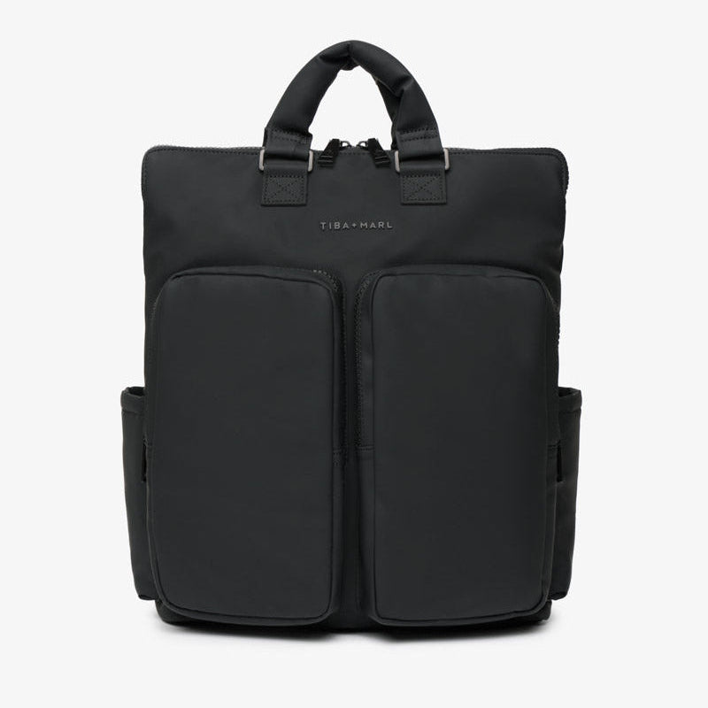 Ozzy Changing Tote / Backpack 2.0 Matte Black - Mabel & Fox