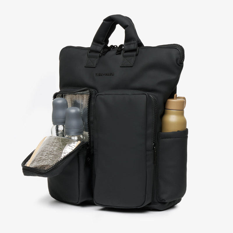 Ozzy Changing Tote / Backpack 2.0 Matte Black - Mabel & Fox